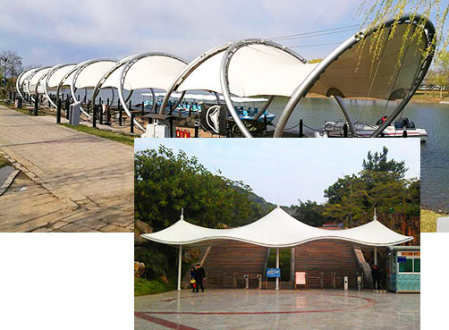 高強(qiáng)度的膜材，抗風(fēng)抗震強(qiáng)